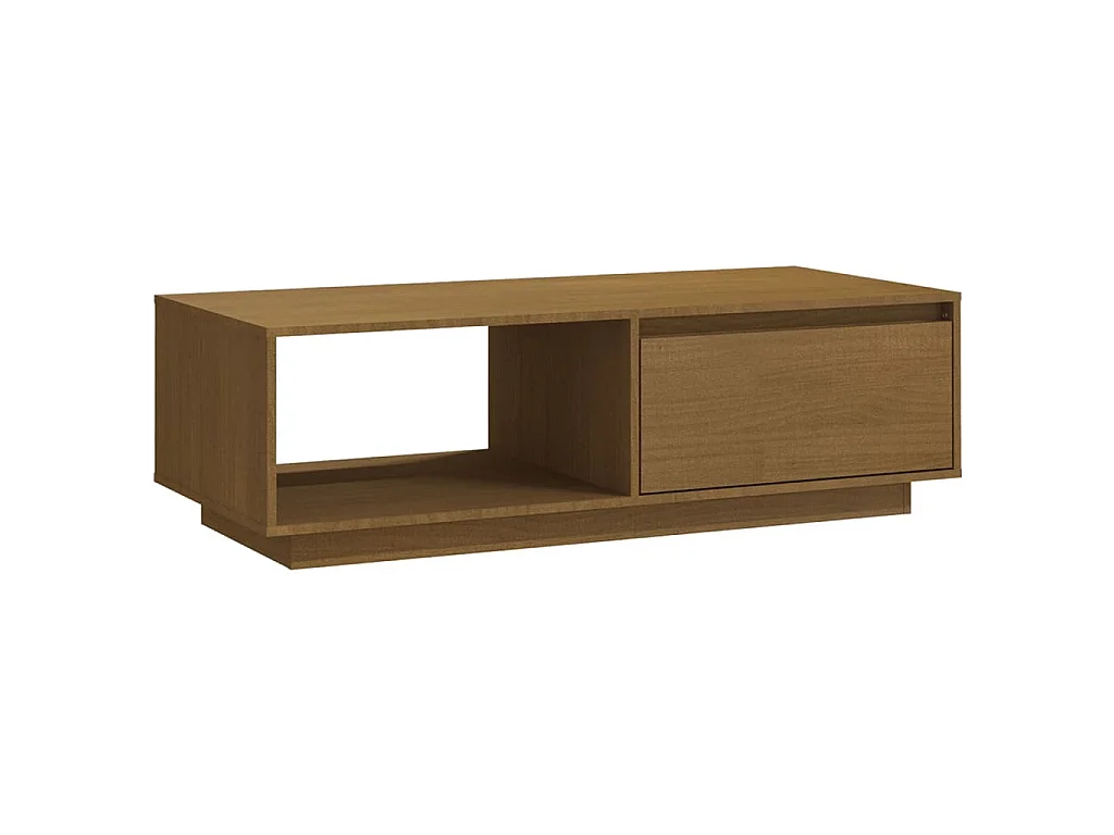 Table basse marron miel 110x50x33,5 cm bois de pin massif