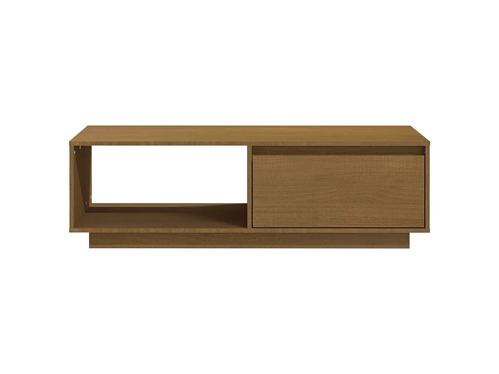 Table basse marron miel 110x50x33,5 cm bois de pin massif