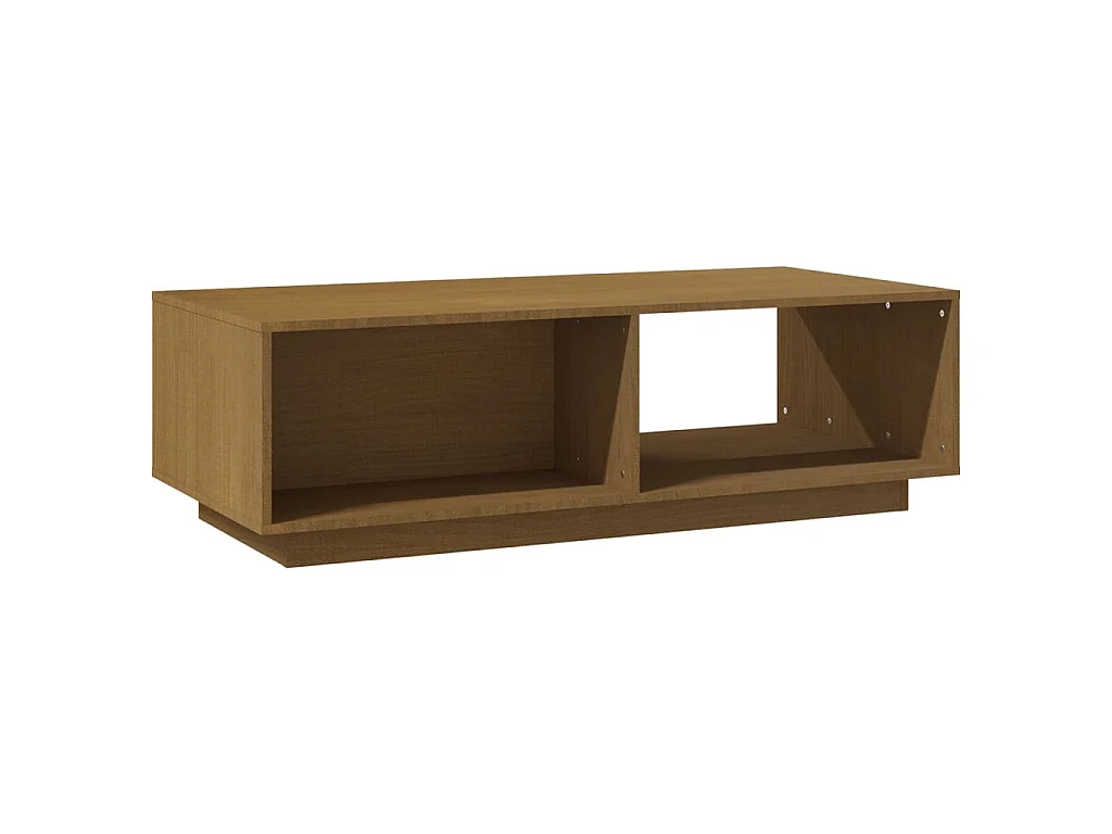 Table basse marron miel 110x50x33,5 cm bois de pin massif