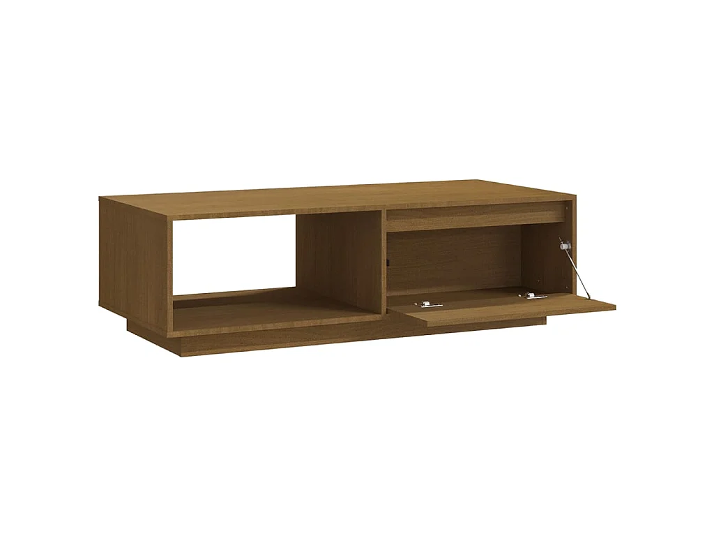 Table basse marron miel 110x50x33,5 cm bois de pin massif
