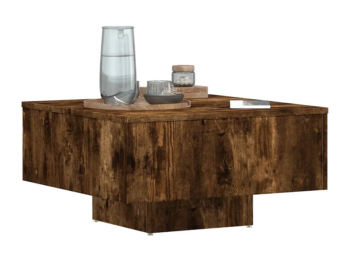 Table basse Chêne fumé 60x60x31,5 cm Bois d'ingénierie
