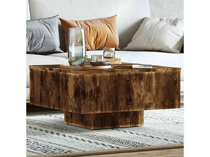 Table basse Chêne fumé 60x60x31,5 cm Bois d'ingénierie