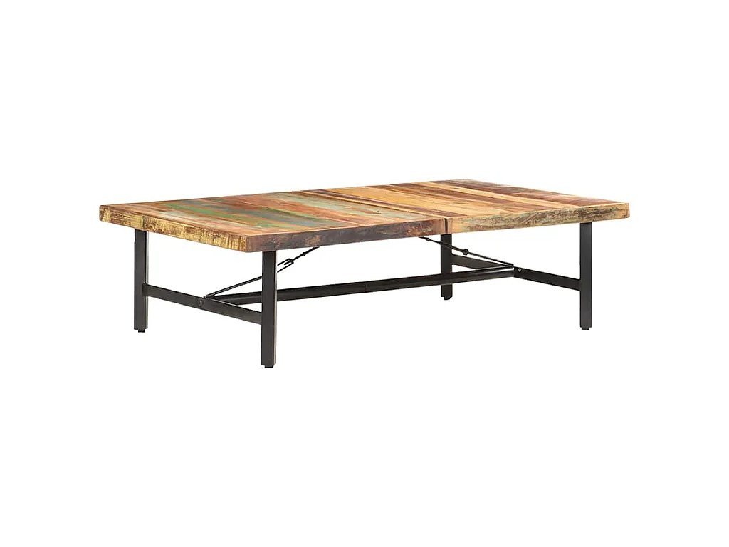 Tavolino da Salotto 142x90x42 cm in Legno Massello di Recupero