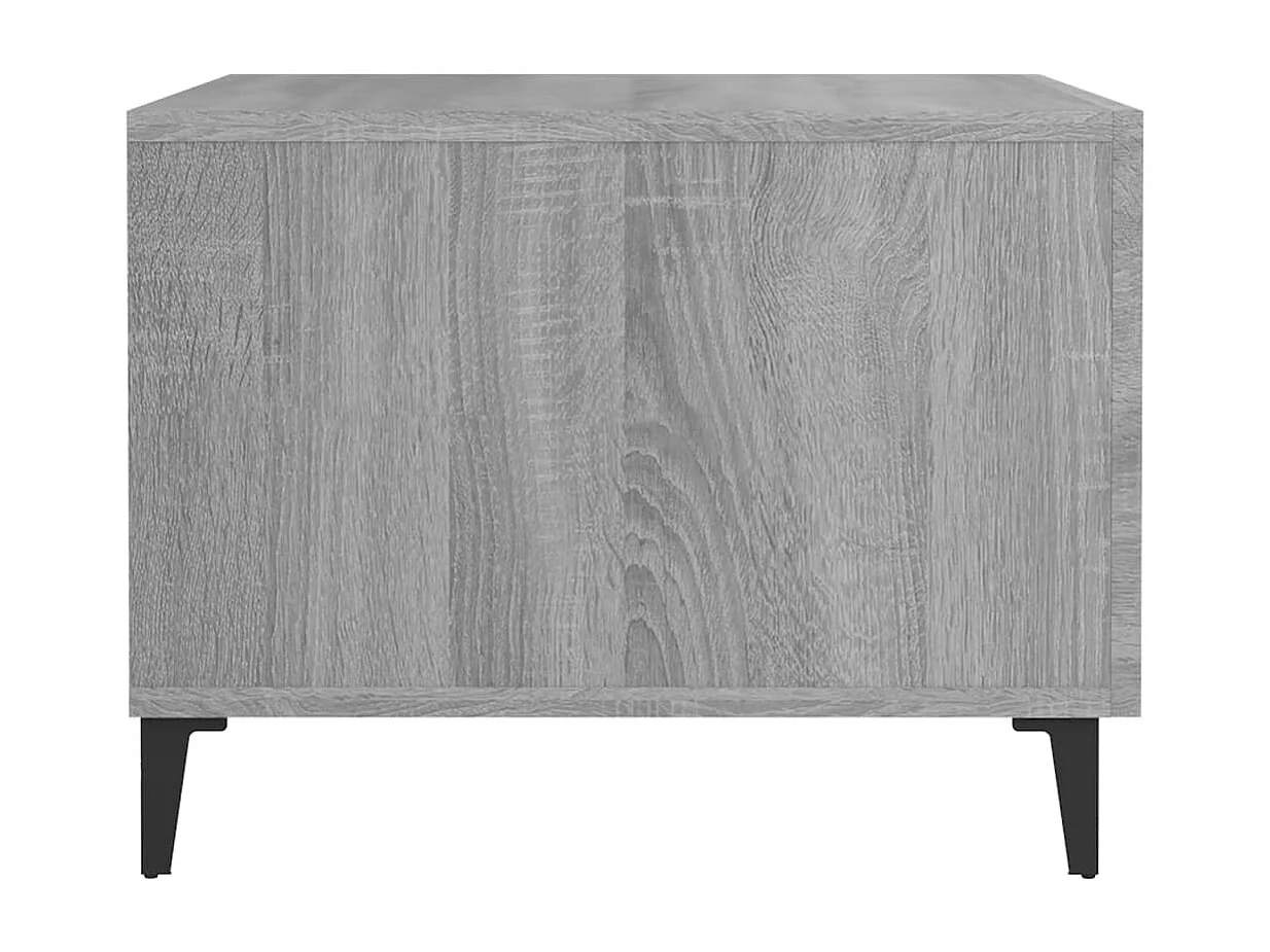 Table basse avec pieds en métal Sonoma gris 50x50x40 cm