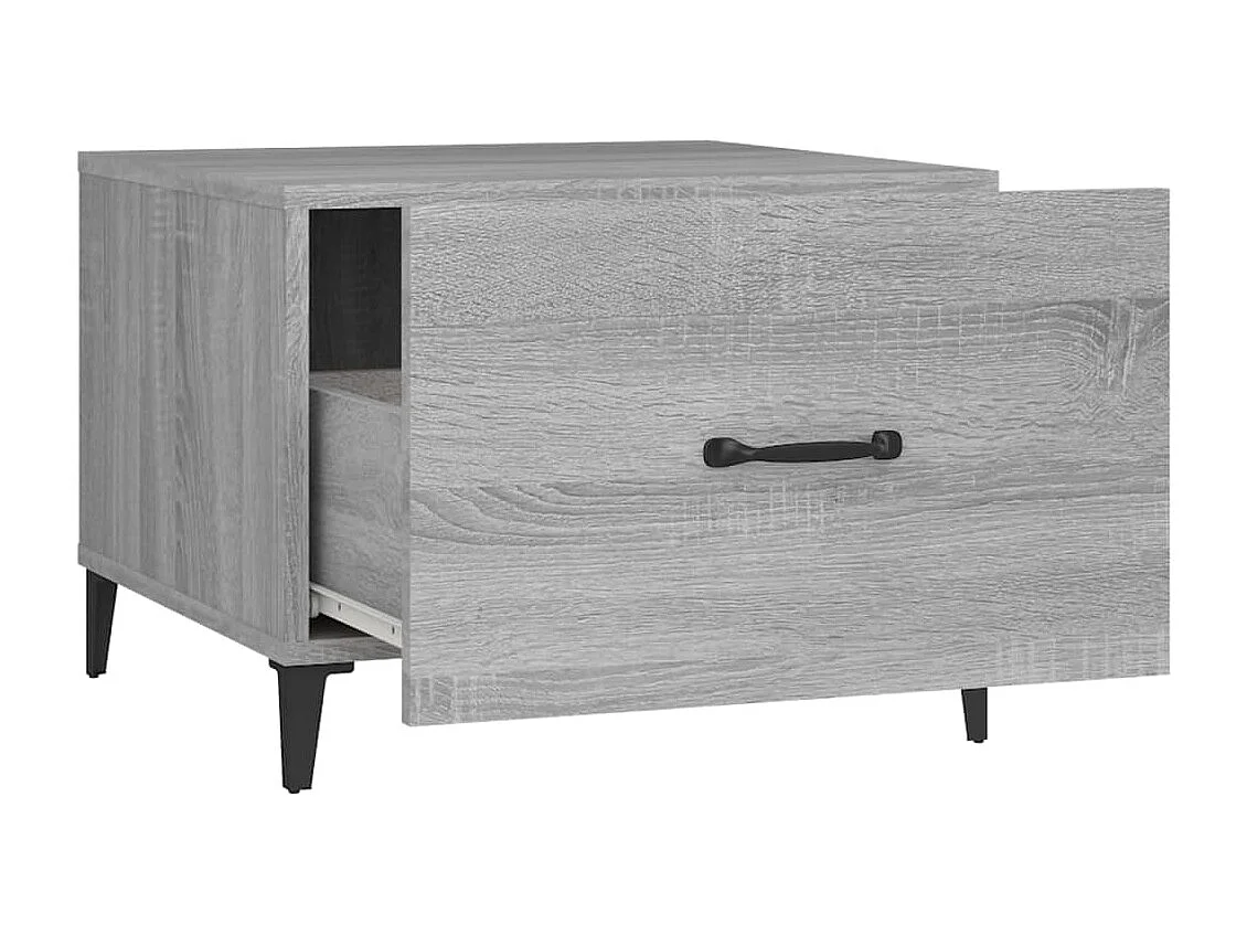 Table basse avec pieds en métal Sonoma gris 50x50x40 cm