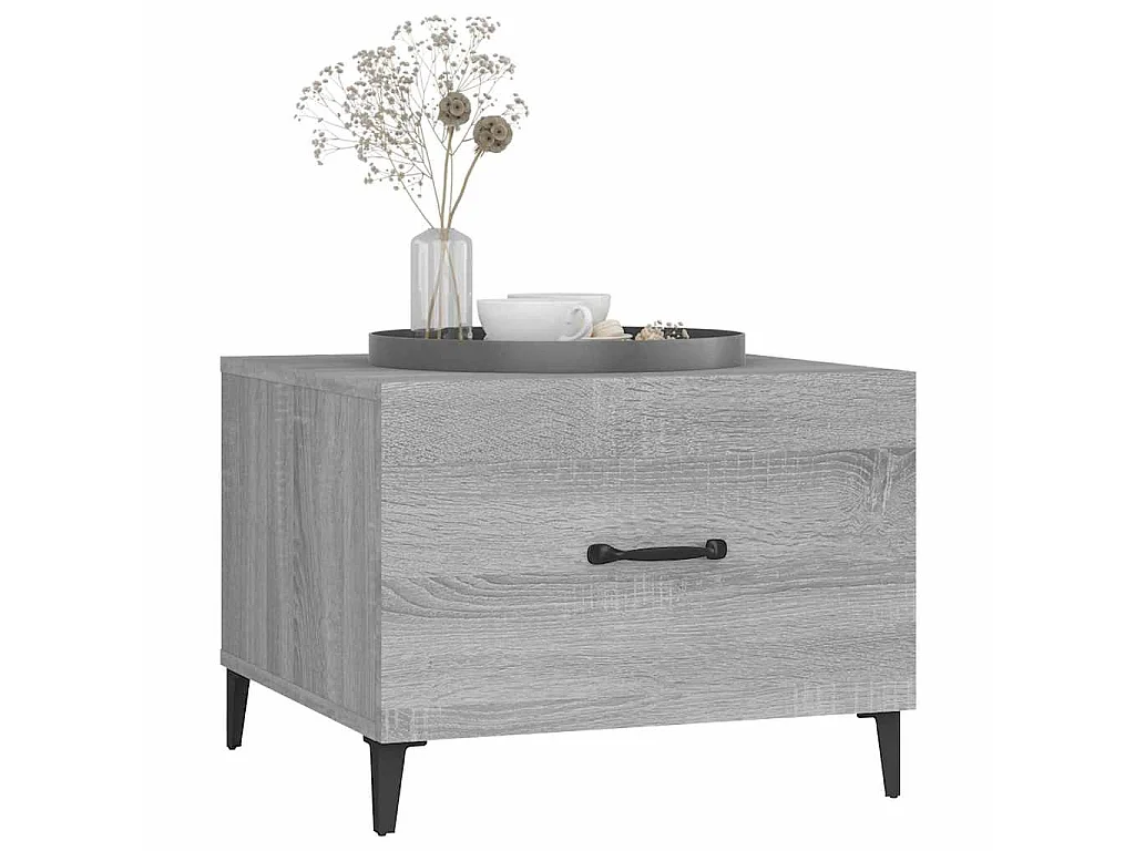 Table basse avec pieds en métal Sonoma gris 50x50x40 cm