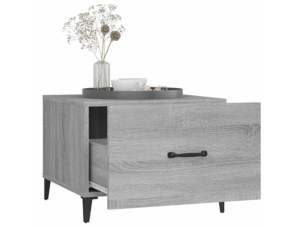 Table basse avec pieds en métal Sonoma gris 50x50x40 cm