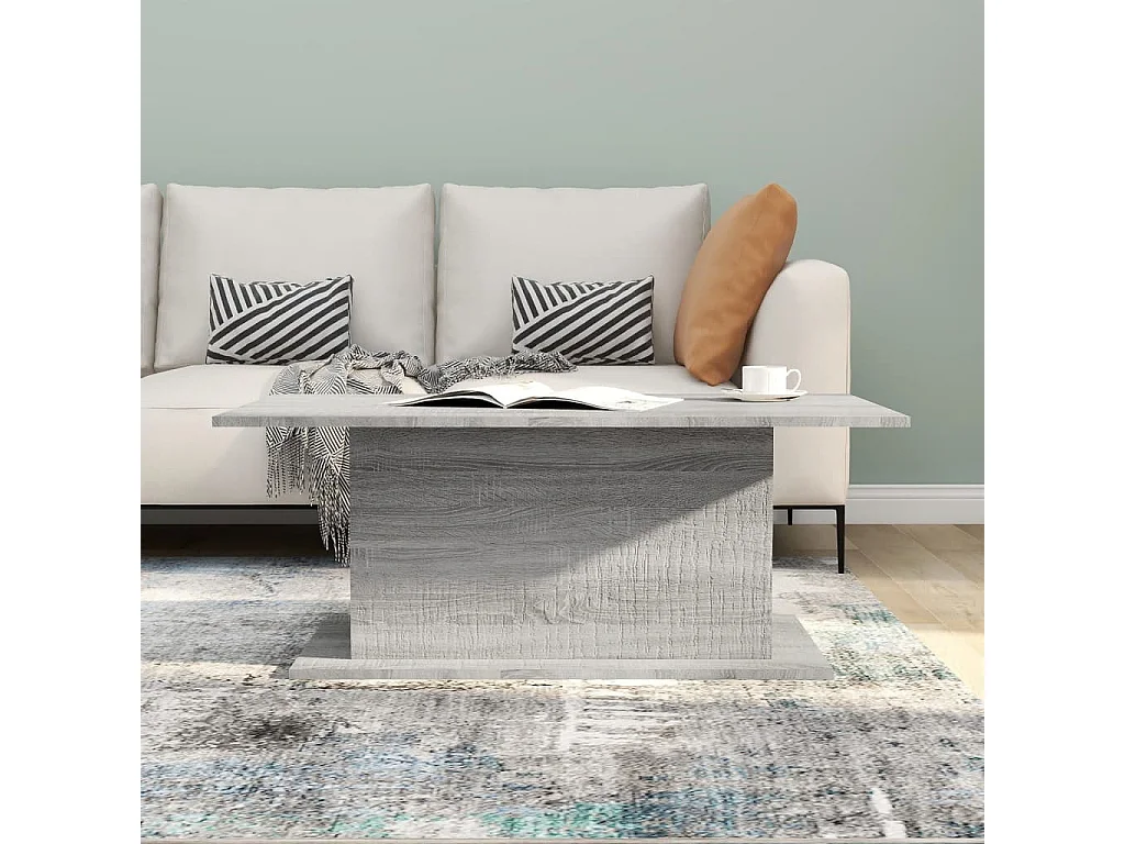Table basse Sonoma gris 102x55,5x40 cm Bois d'ingénierie