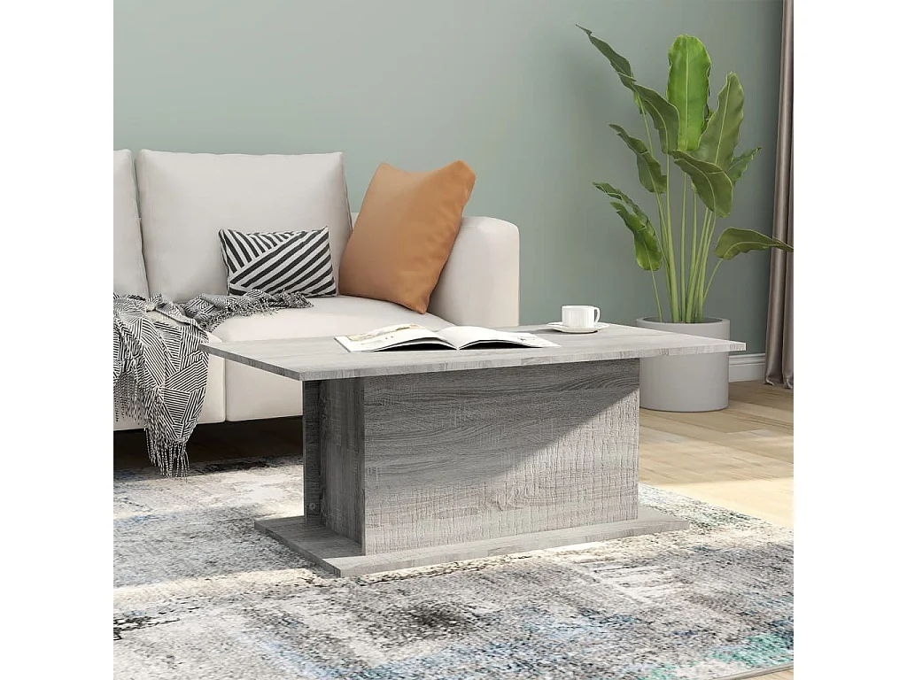 Table basse Sonoma gris 102x55,5x40 cm Bois d'ingénierie