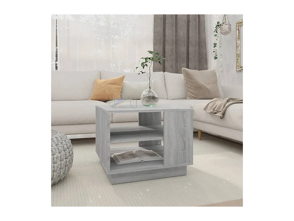 Table basse sonoma gris 55x55x43 cm bois d'ingénierie