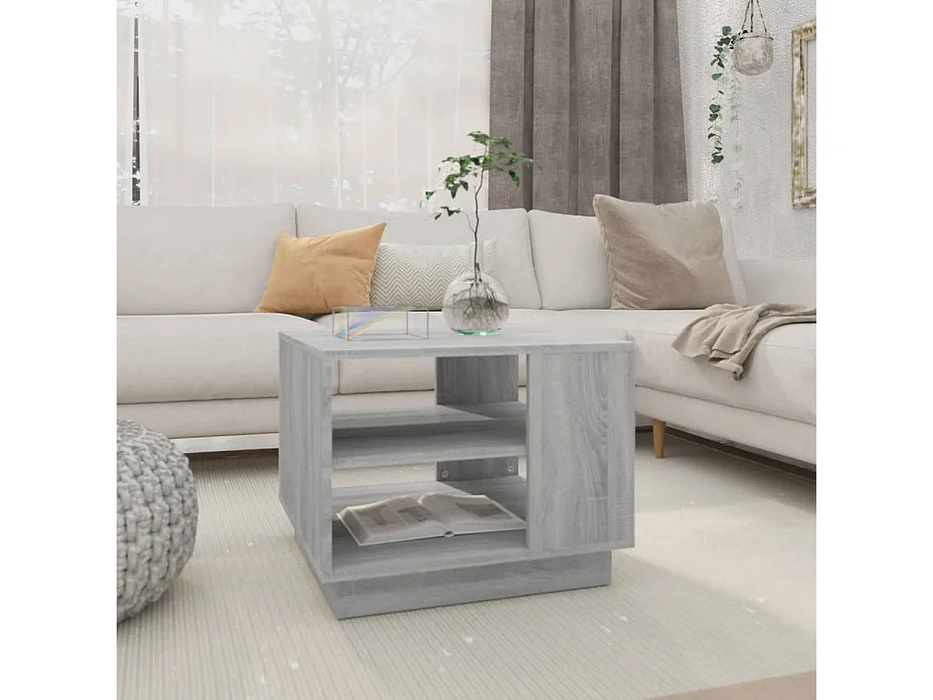 Table basse sonoma gris 55x55x43 cm bois d'ingénierie