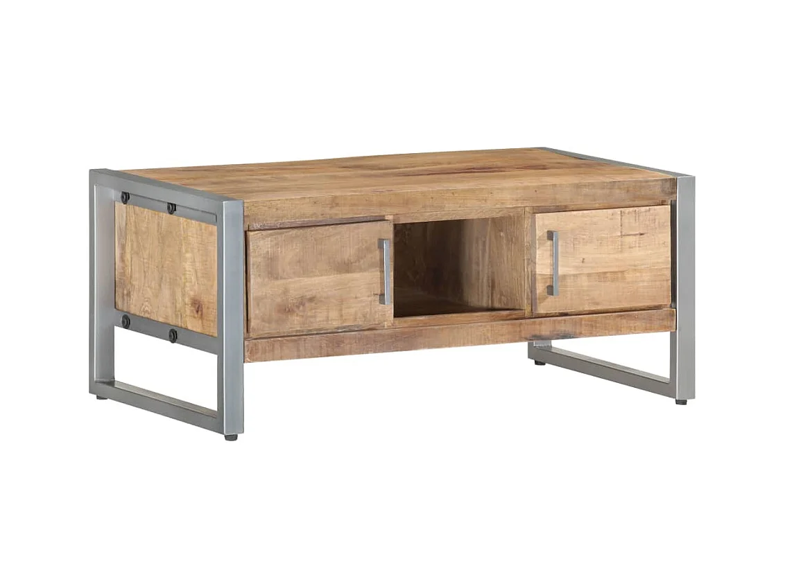Couchtisch 95x50x40 cm Raues Mangoholz