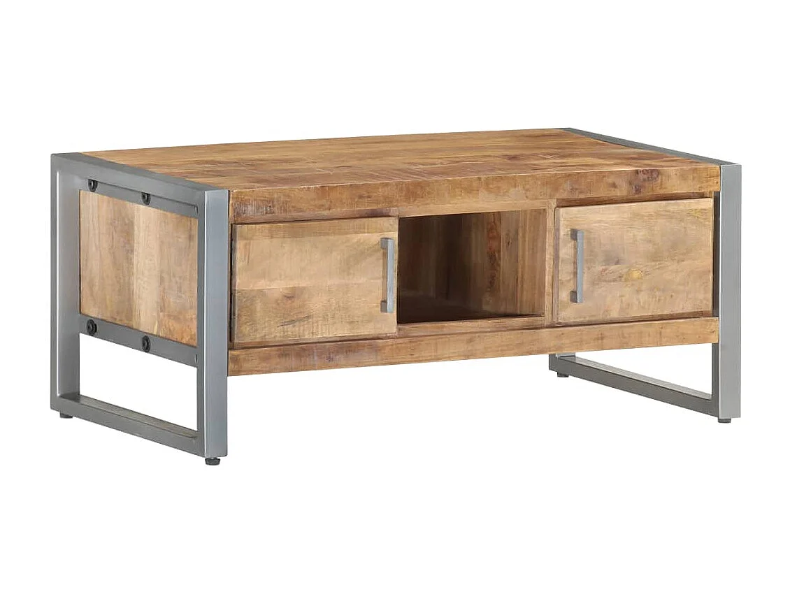 Mesa de centro 95x50x40 cm madeira de mangueira áspera