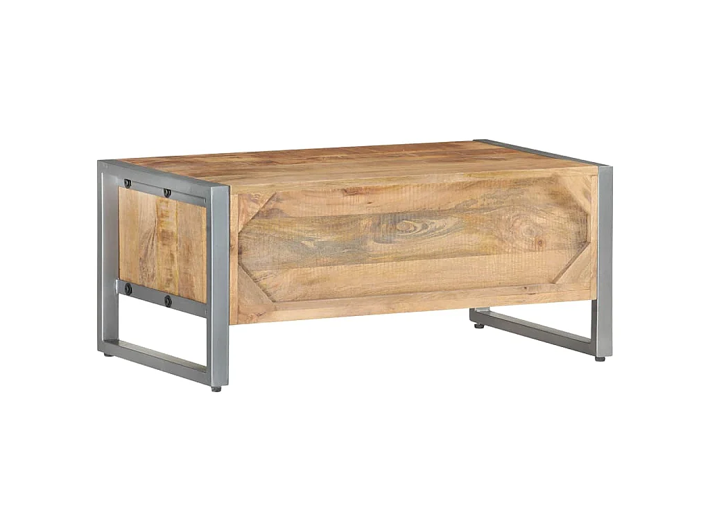 Tavolino da Salotto 95x50x40 cm in Legno di Mango Grezzo