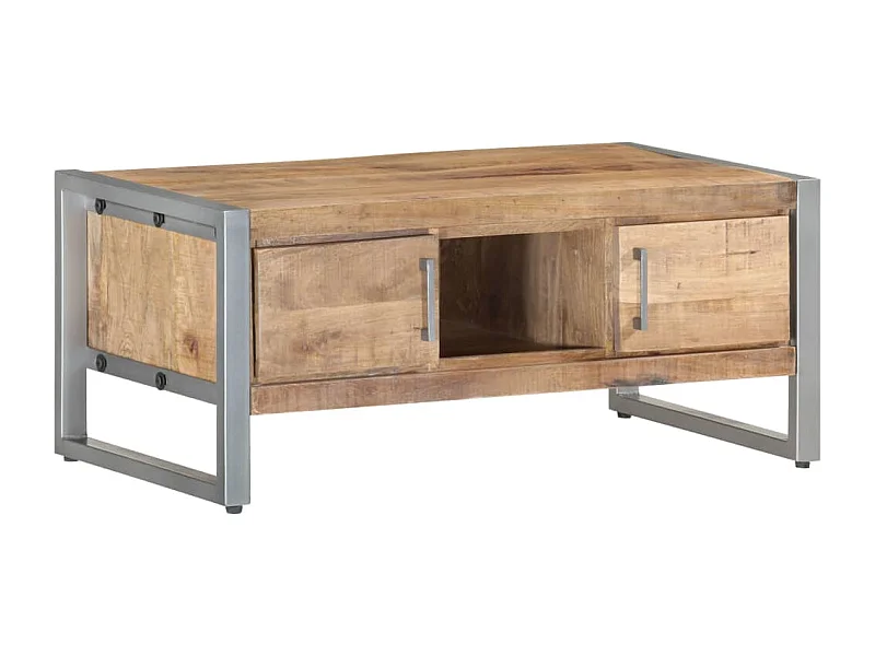 Mesa de centro 95x50x40 cm madeira de mangueira áspera