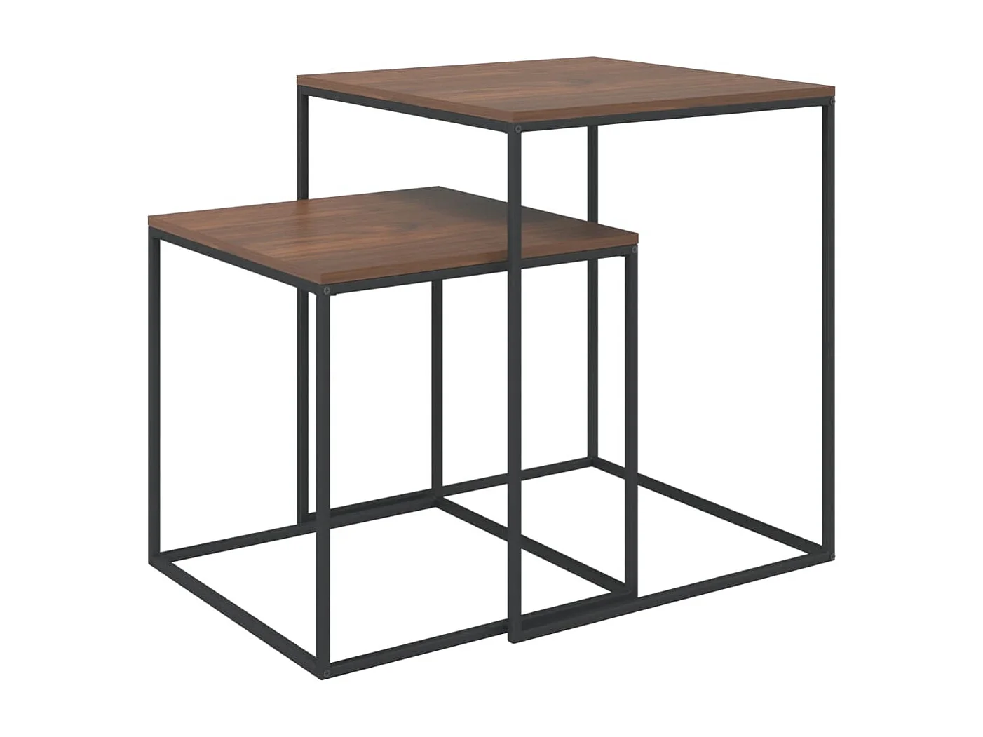 Ensemble de table basse 2 pcs Bois d'ingénierie et métal