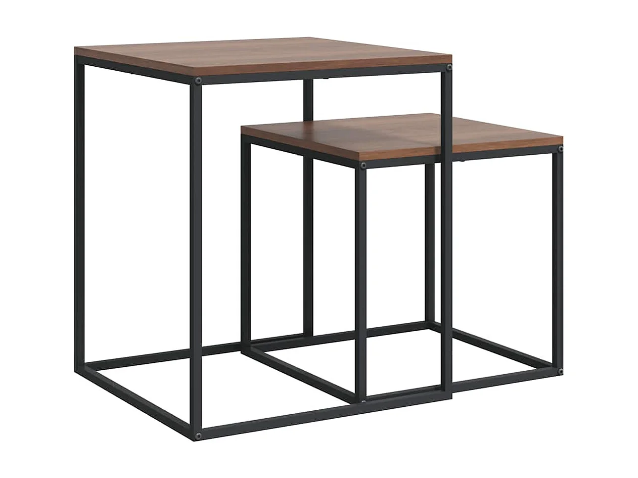 Ensemble de table basse 2 pcs Bois d'ingénierie et métal