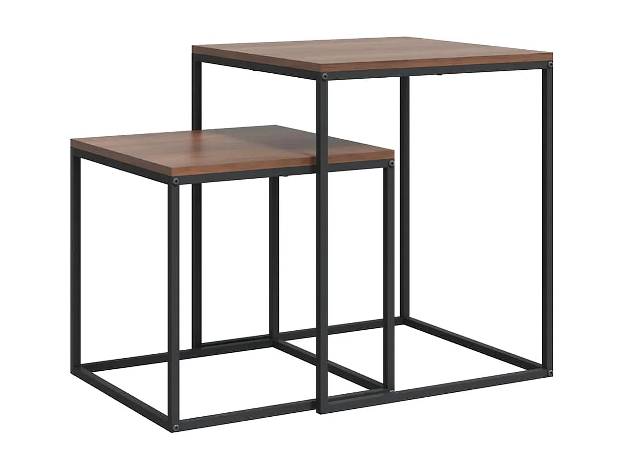 Ensemble de table basse 2 pcs Bois d'ingénierie et métal
