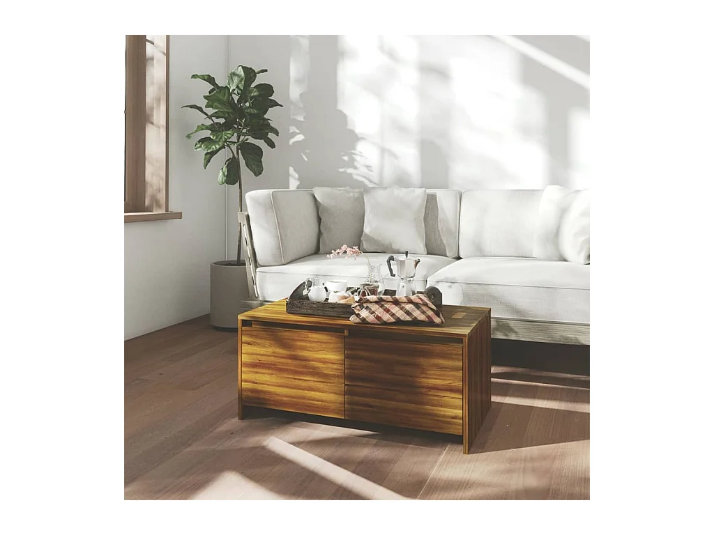 Salontafel 90x50x41,5 cm bewerkt hout bruin eikenkleur