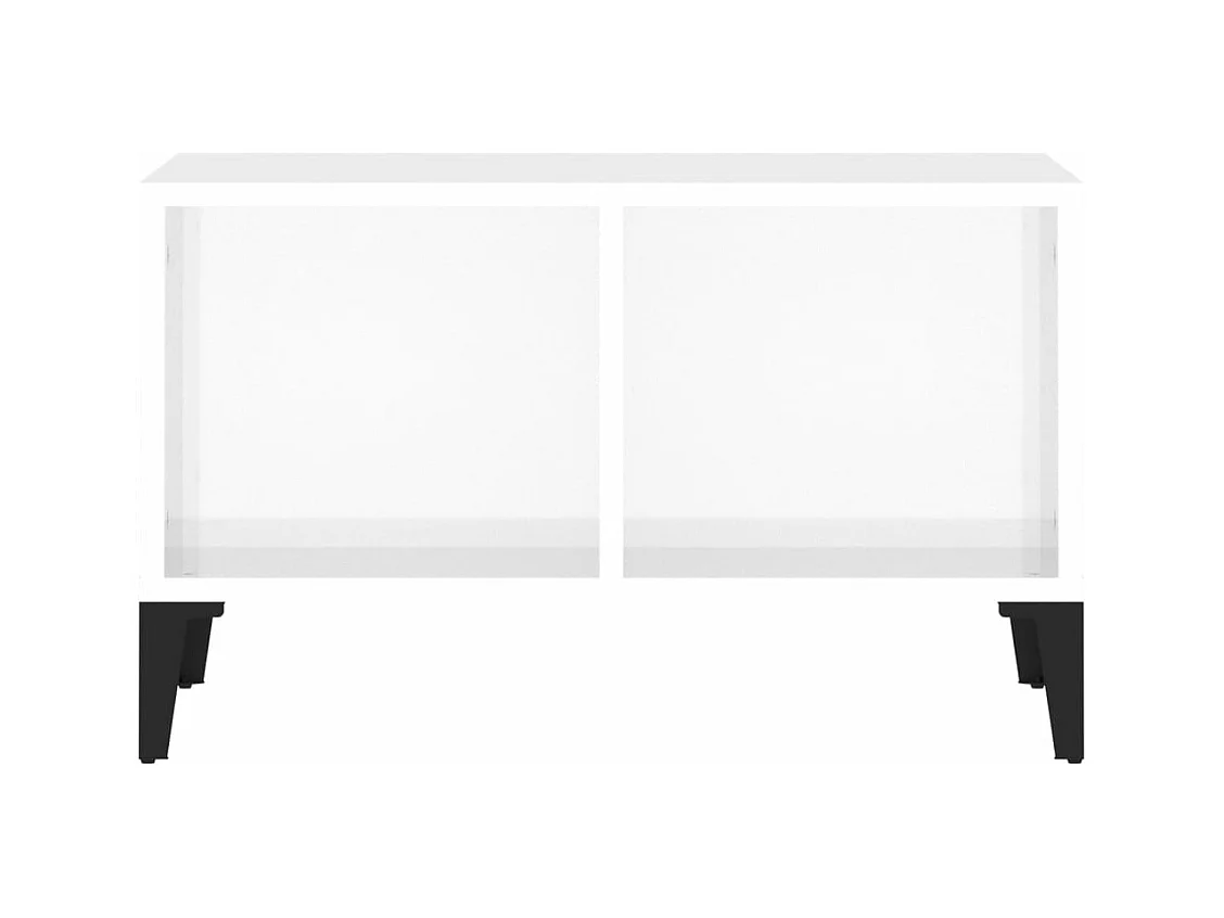 Table basse Blanc brillant 60x50x36,5 cm Bois d'ingénierie