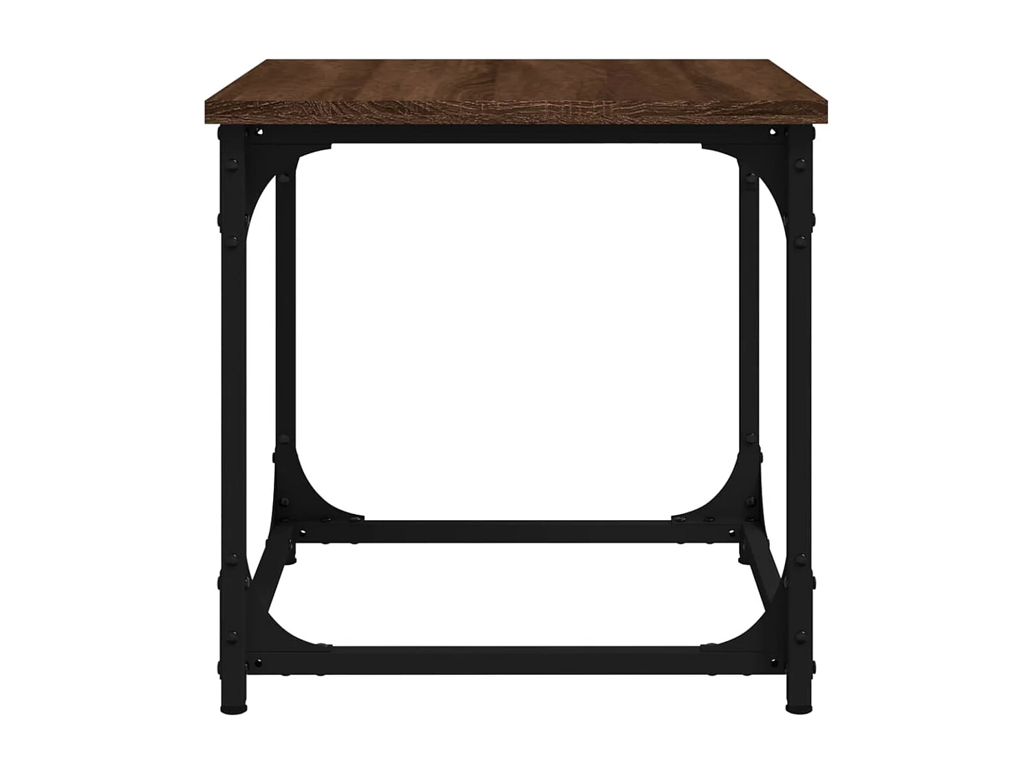 Bijzettafel 40x40x40 cm bewerkt hout bruin eikenkleur