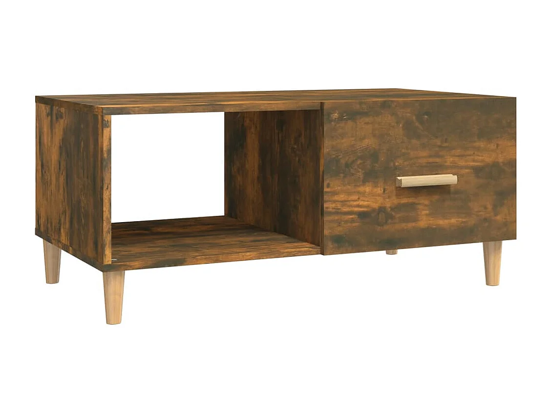 Table basse chêne fumé 89,5x50x40 cm bois d'ingénierie