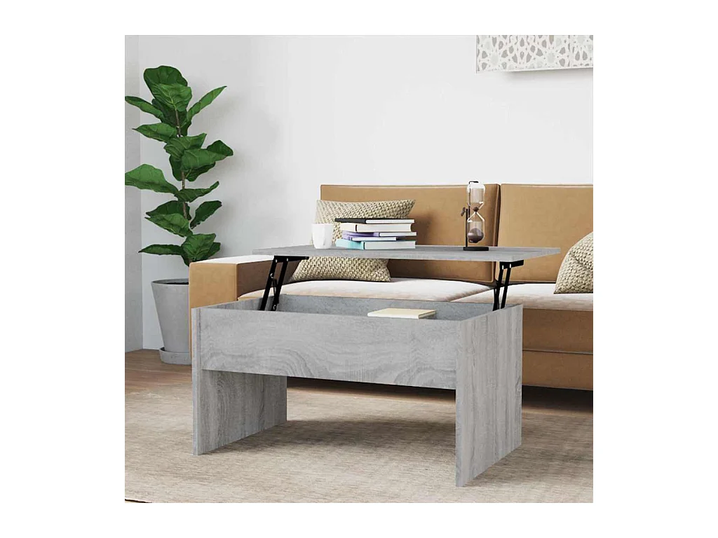 Table basse Sonoma gris 80x50,5x41,5 cm Bois d'ingénierie