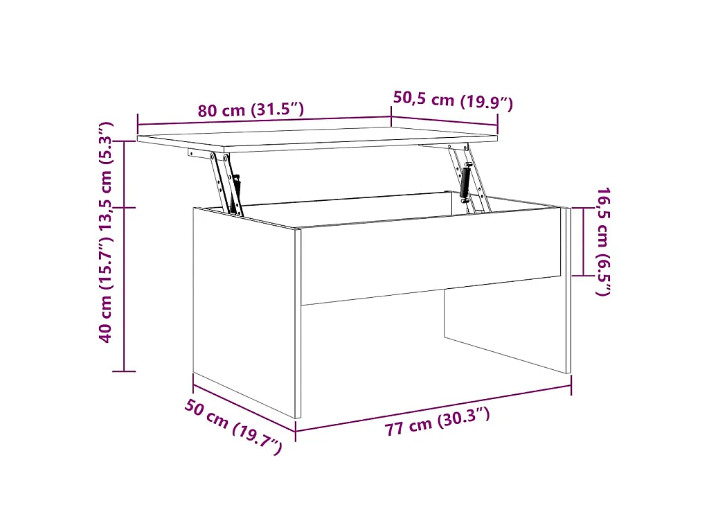 Tavolino Salotto Grigio Sonoma 80x50,5x41,5cm Legno Multistrato