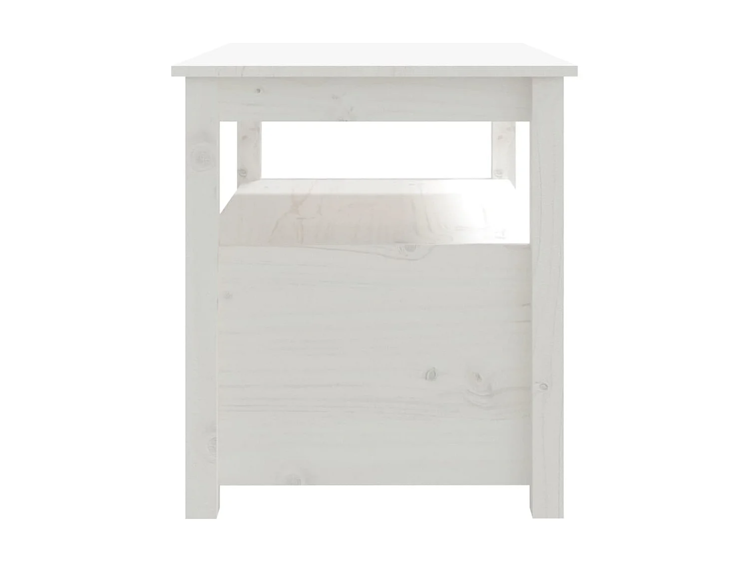 Couchtisch Weiß 71x49x55 cm Massivholz Kiefer