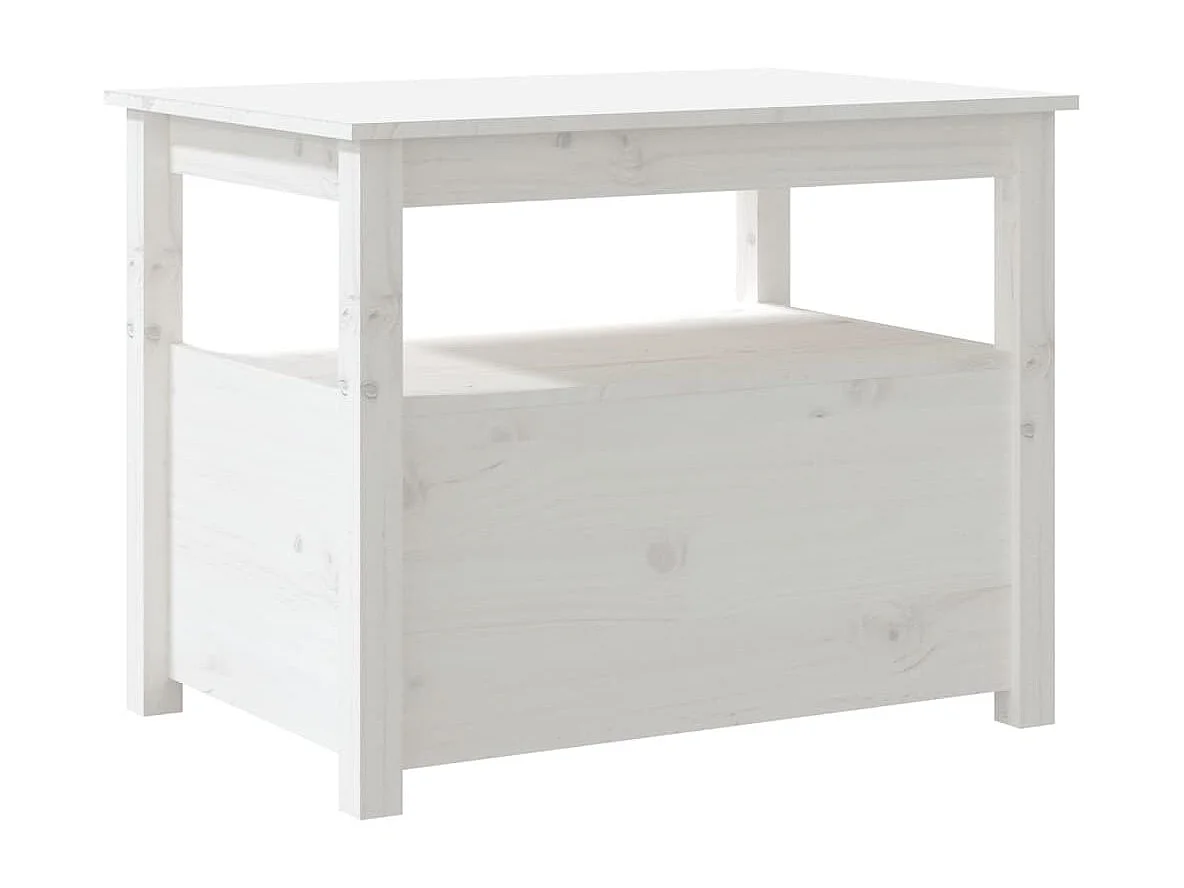 Couchtisch Weiß 71x49x55 cm Massivholz Kiefer