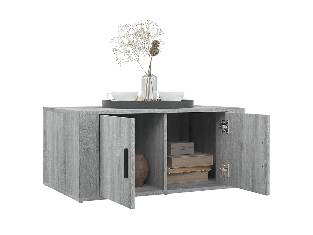 Salontafel 80x50x36 cm bewerkt hout grijs sonoma eikenkleurig