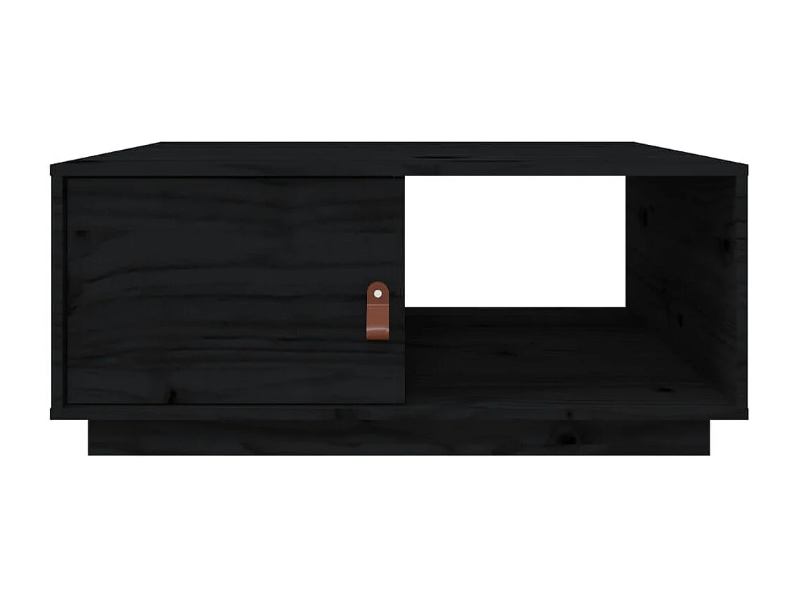 Table basse Noir 80x50x35,5 cm Bois massif de pin