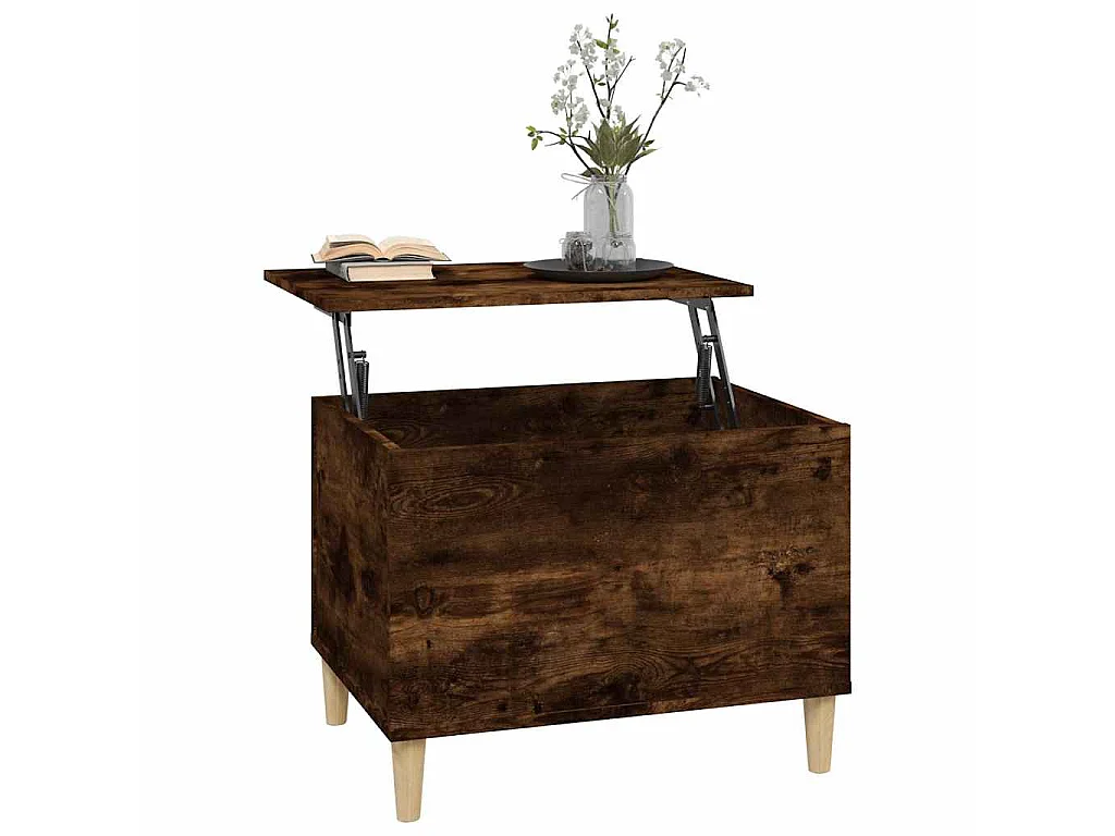 Table basse Chêne fumé 60x44,5x45 cm Bois d'ingénierie