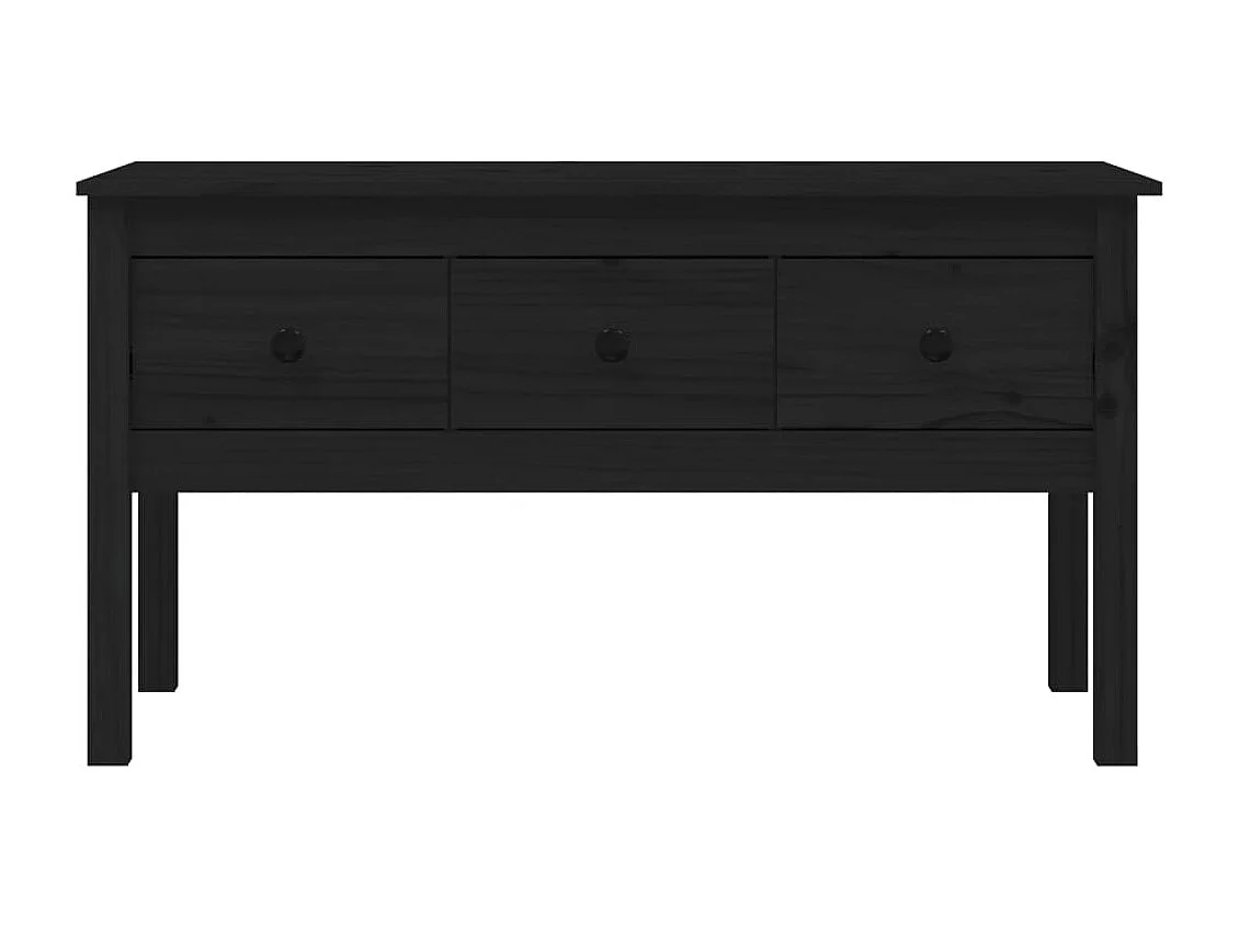 Mesa de centro de madera maciza de pino negro 102x49x55 cm