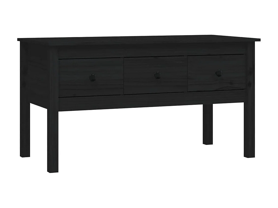 Table basse Noir 102x49x55 cm Bois massif de pin