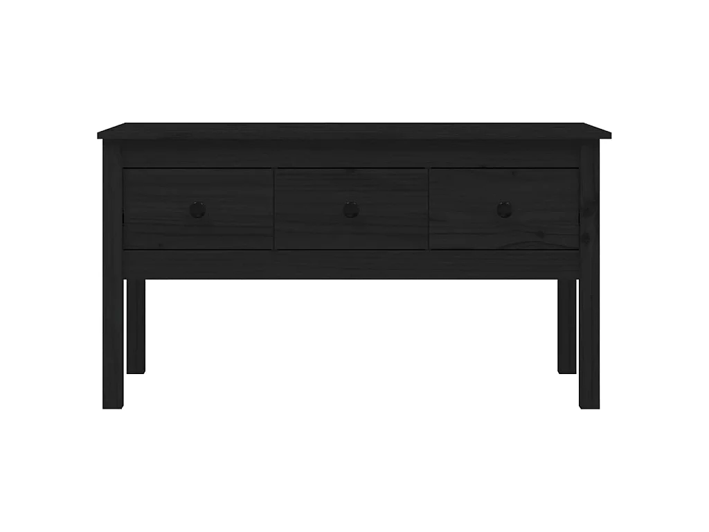 Table basse Noir 102x49x55 cm Bois massif de pin