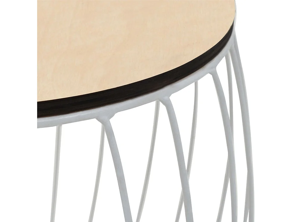 Salontafelset populierenhout multiplex ijzer 3-delig