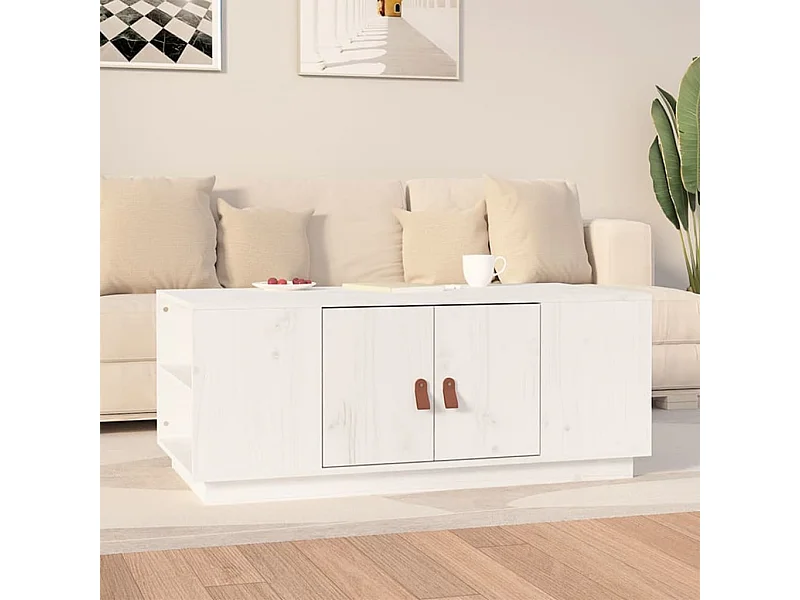 Salontafel 100x50x41 cm massief grenenhout wit