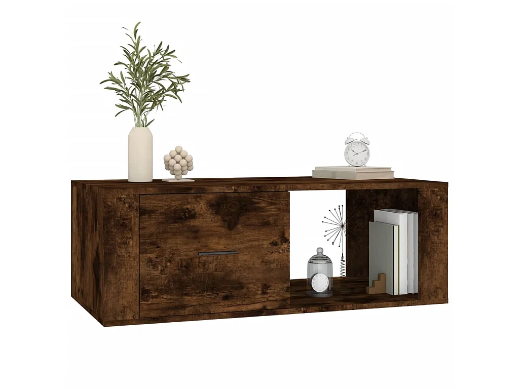 Table basse Chêne fumé 100x50,5x35 cm Bois d'ingénierie