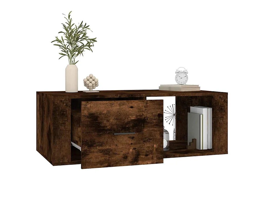 Table basse Chêne fumé 100x50,5x35 cm Bois d'ingénierie