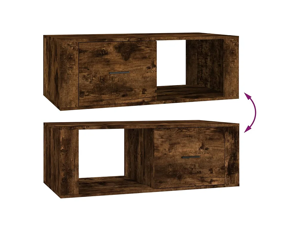 Table basse Chêne fumé 100x50,5x35 cm Bois d'ingénierie
