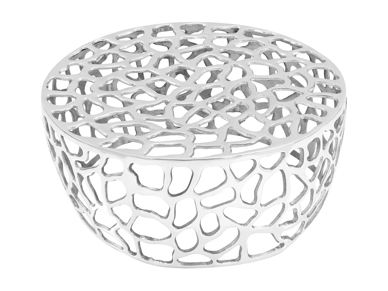 Table basse Aluminium moulé 70x30 cm Argenté