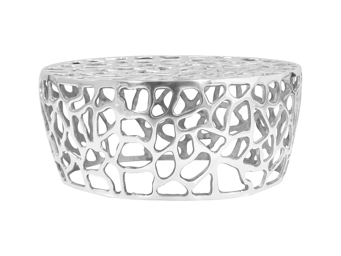 Table basse Aluminium moulé 70x30 cm Argenté