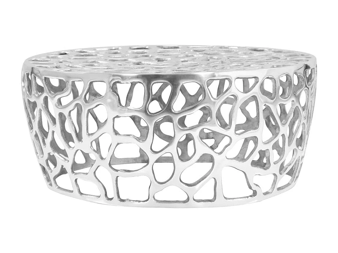 Table basse Aluminium moulé 70x30 cm Argenté