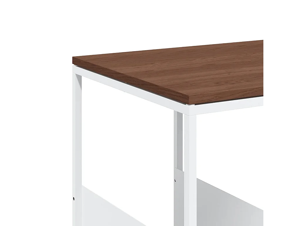Bijzettafel met wieltjes 55x36x63,5 cm bewerkt hout wit