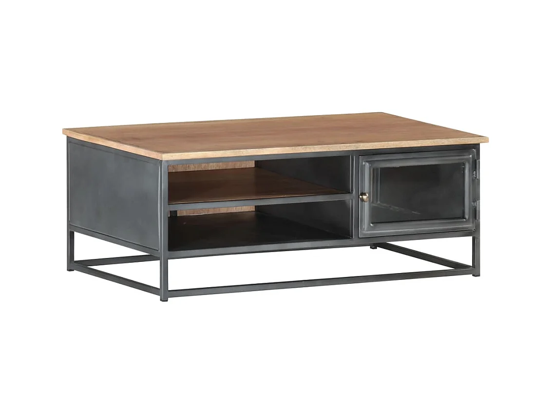 Mesa de centro 90x50x35 cm madeira de acácia maciça cinzento