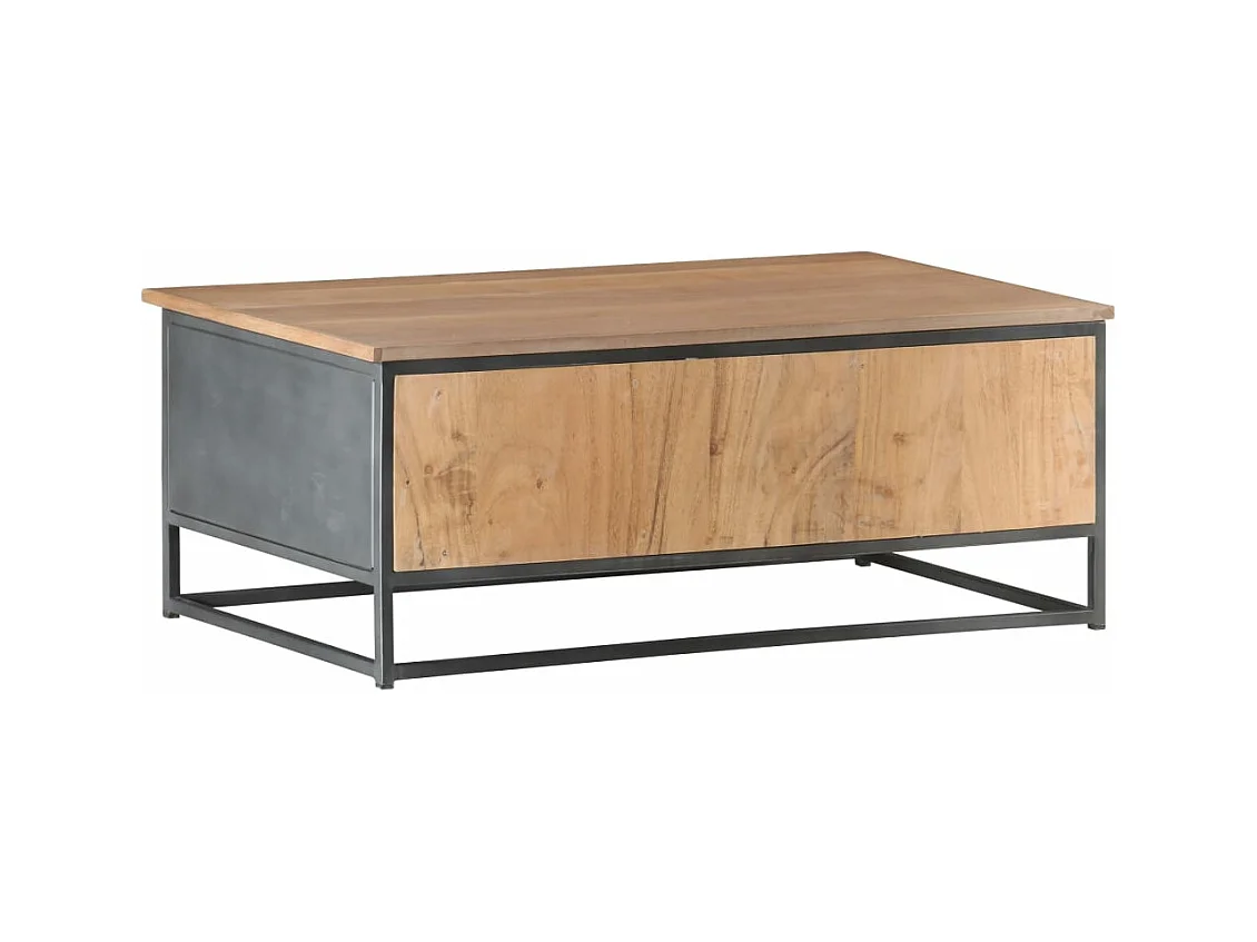 Couchtisch Grau 90x50x35 cm Massivholz Akazie