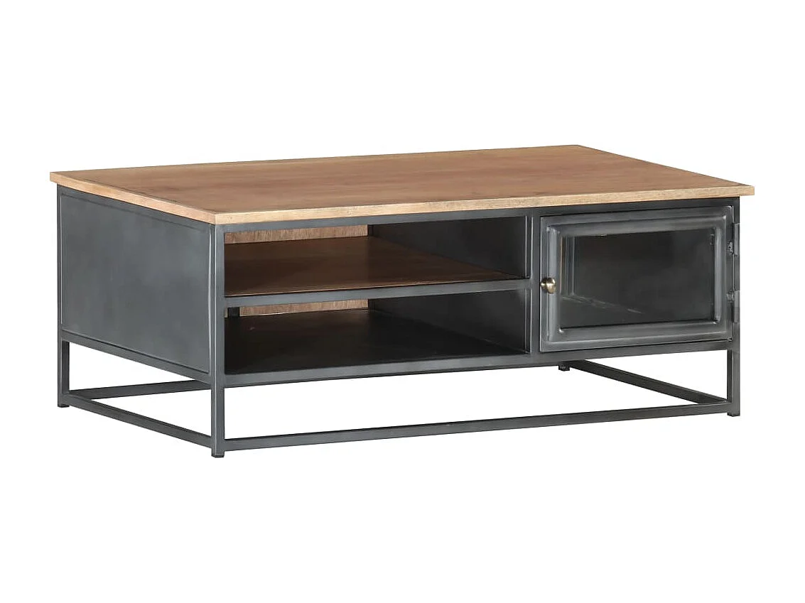 Couchtisch Grau 90x50x35 cm Massivholz Akazie