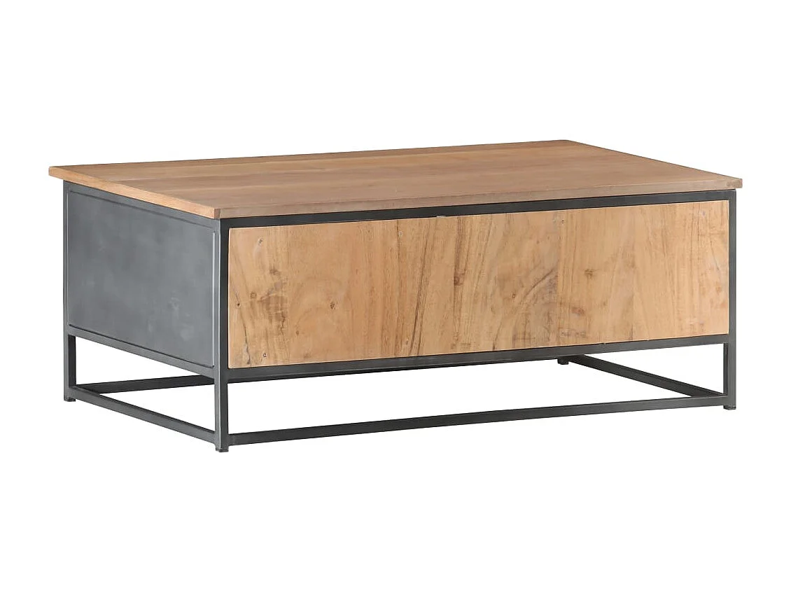 Couchtisch Grau 90x50x35 cm Massivholz Akazie