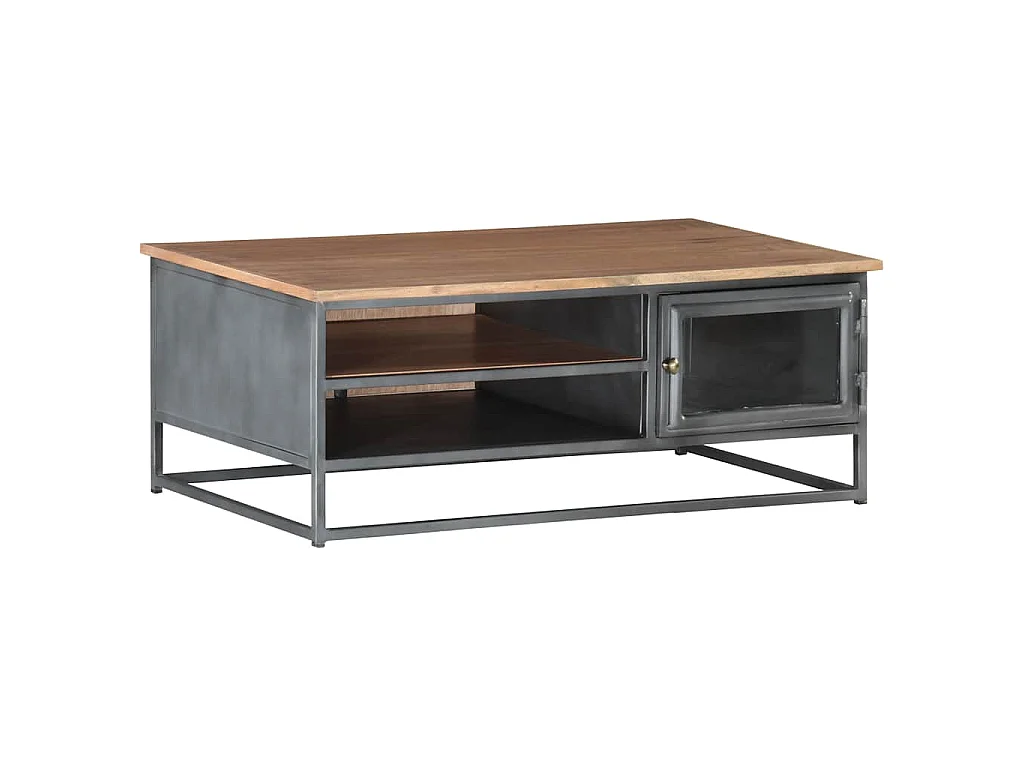 Table basse Gris 90x50x35 cm Bois d'acacia massif